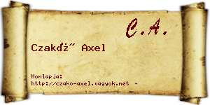 Czakó Axel névjegykártya